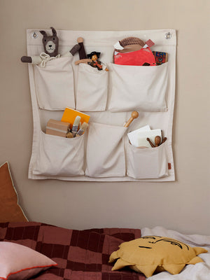ferm LIVING Canvas Wall Pockets – Off-white