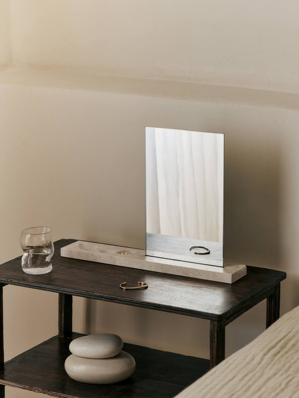 ferm LIVING Caseta Table Mirror – Travertine