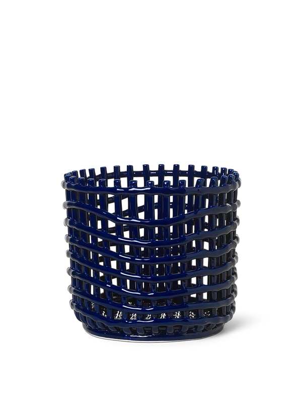 ferm LIVING Ceramic Basket Large – Blue