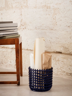 ferm LIVING Ceramic Basket Large – Blue