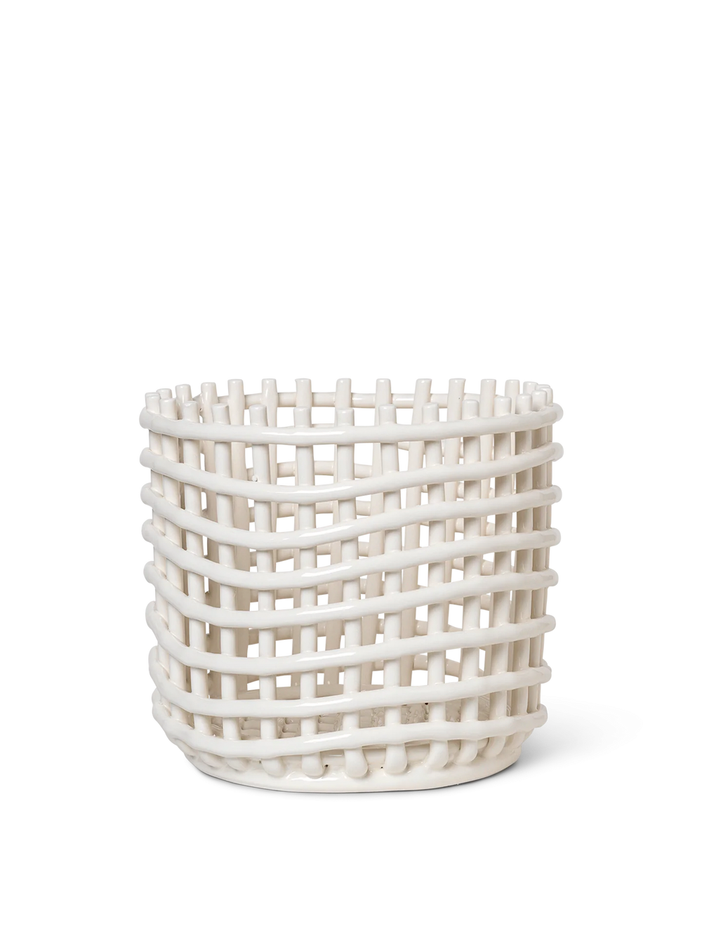 ferm LIVING Ceramic Basket Large – Off-White
