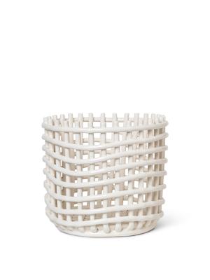 ferm LIVING Ceramic Basket Large – Off-White