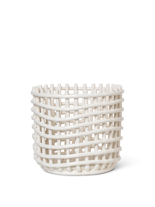 ferm LIVING Ceramic Basket Large – Off-White