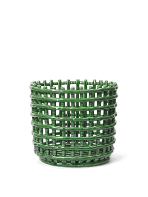 ferm LIVING Ceramic Basket Large – Emerald Green