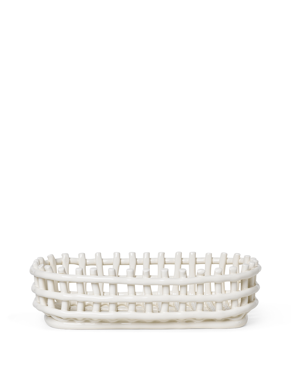 ferm LIVING Ceramic Basket Oval – Off-White
