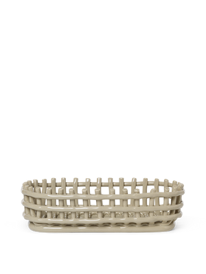ferm LIVING Ceramic Basket Oval – Cashmere