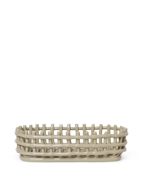 ferm LIVING Ceramic Basket Oval – Cashmere