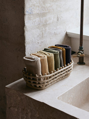 ferm LIVING Ceramic Basket Oval – Cashmere