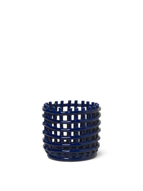 ferm LIVING Ceramic Basket Small – Blue