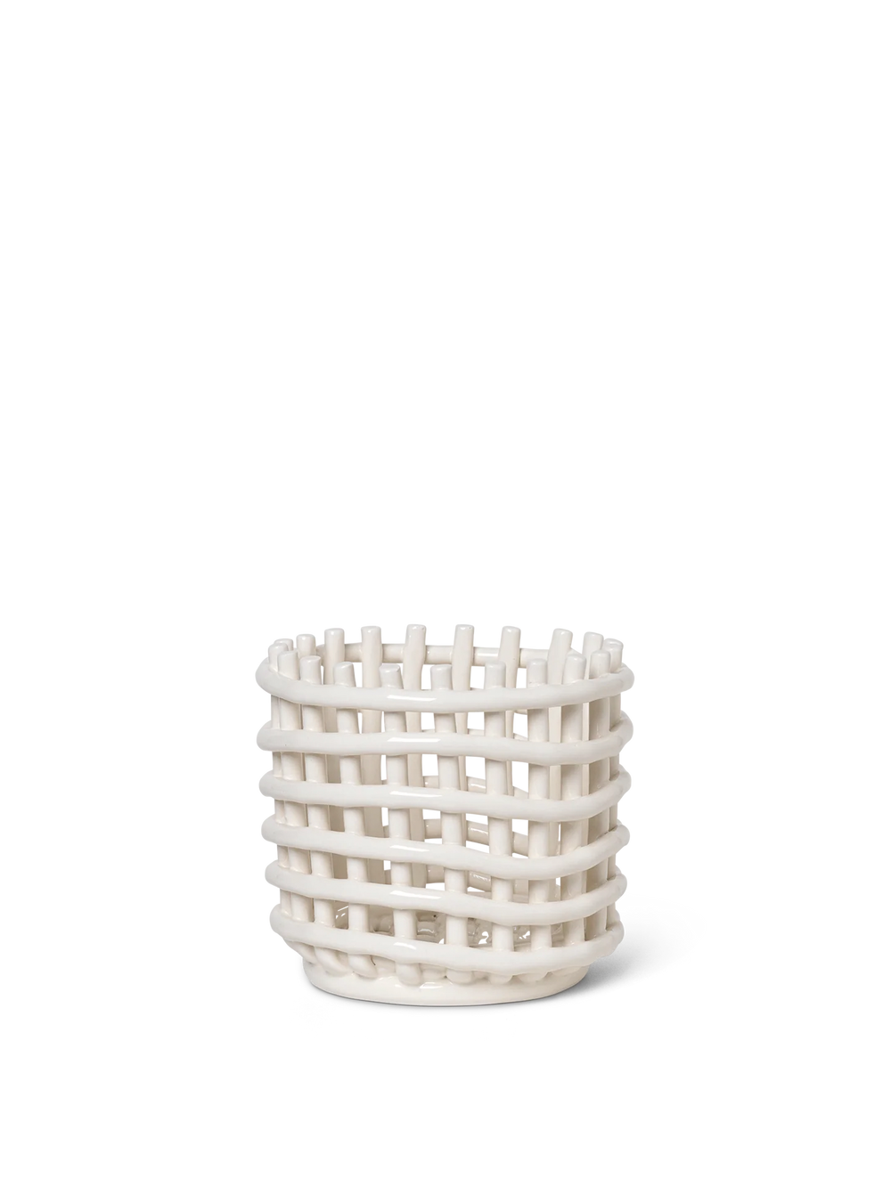 ferm LIVING Ceramic Basket Small – Off-White