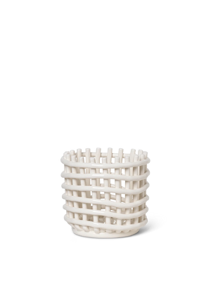 ferm LIVING Ceramic Basket Small – Off-White