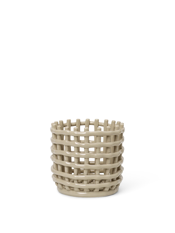 ferm LIVING Ceramic Basket Small – Cashmere