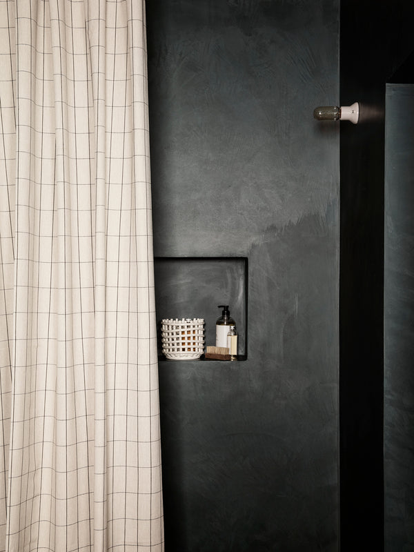 ferm LIVING Chambray Shower Curtain – Grid