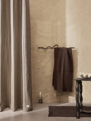 ferm LIVING Chambray Shower Curtain – Sand / Black