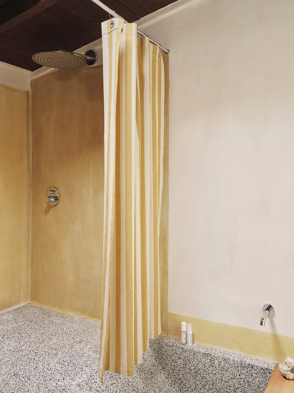 ferm LIVING Chambray Shower Curtain – Warm Yellow / Parchment