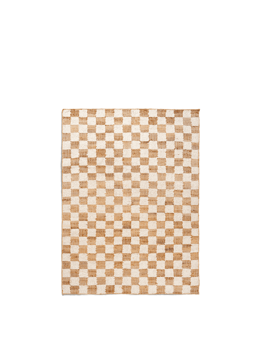 ferm LIVING Check Wool Jute Rug 140 x 200 cm – Off-white / Natural