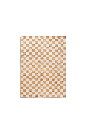 ferm LIVING Check Wool Jute Rug 140 x 200 cm – Off-white / Natural