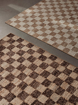 ferm LIVING Check Wool Jute Rug 140 x 200 cm – Off-white / Natural