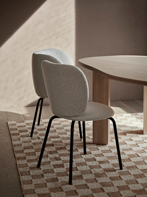 ferm LIVING Check Wool Jute Rug 140 x 200 cm – Off-white / Natural