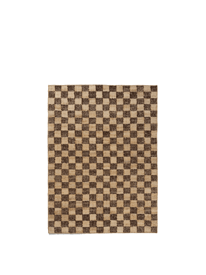 ferm LIVING Check Wool Jute Rug 140 x 200 cm – Coffee / Natural