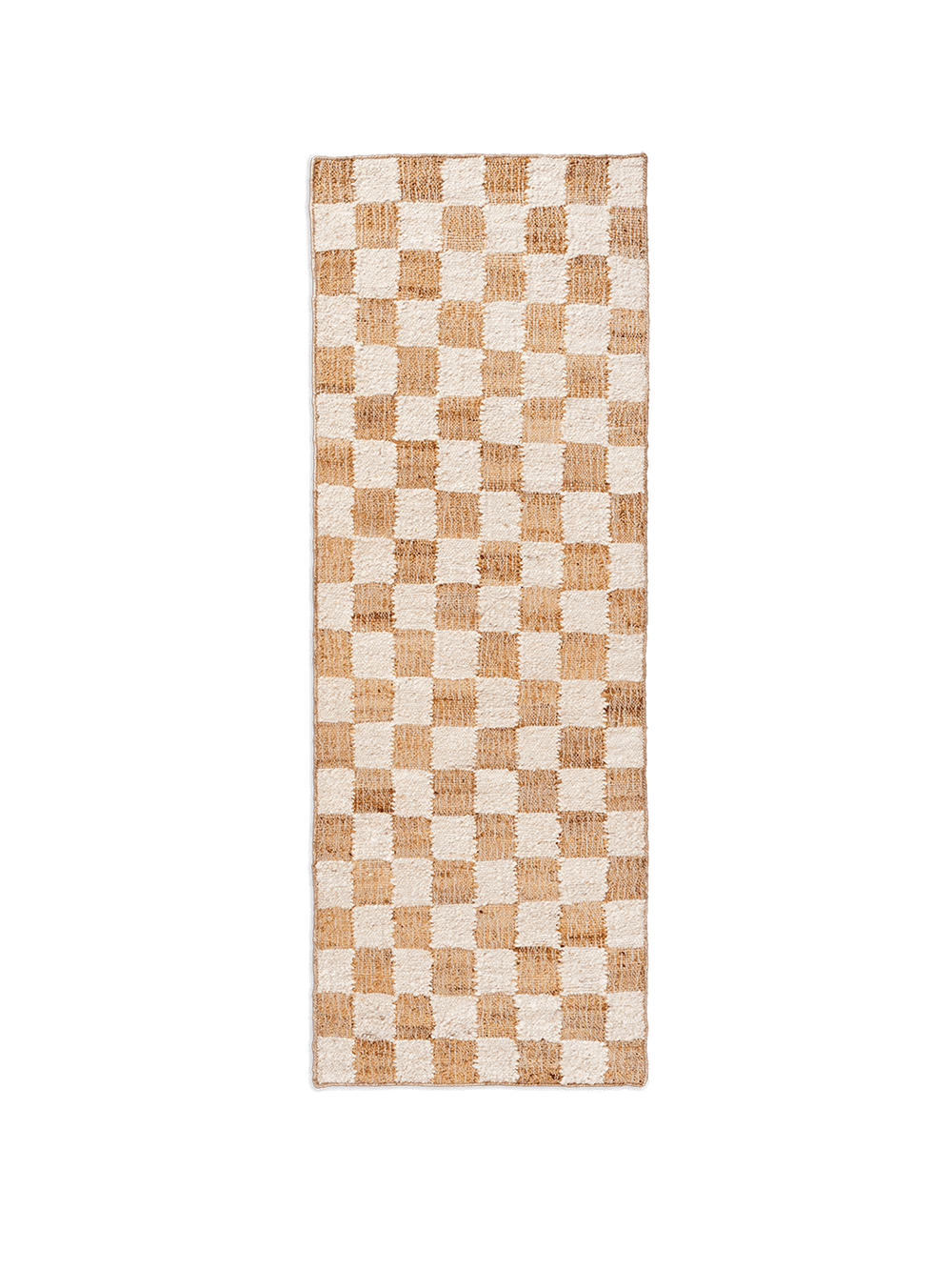 ferm LIVING Check Wool Jute Runner 70 x 180 cm – Off-white / Natural