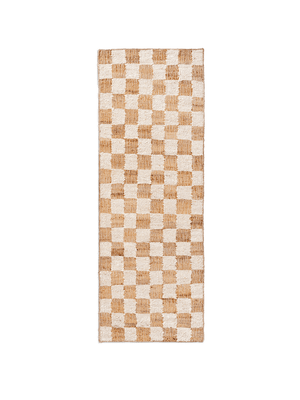 ferm LIVING Check Wool Jute Runner 70 x 180 cm – Off-white / Natural