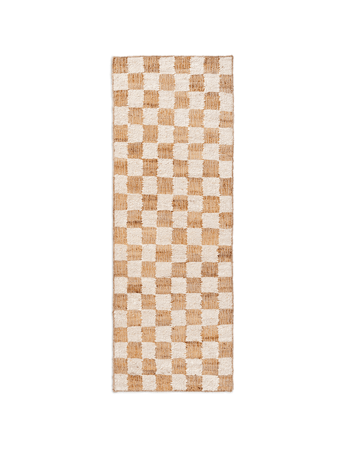 ferm LIVING Check Wool Jute Runner 70 x 180 cm – Off-white / Natural