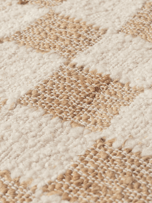 ferm LIVING Check Wool Jute Runner 70 x 180 cm – Off-white / Natural