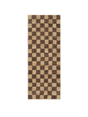 ferm LIVING Check Wool Jute Runner 70 x 180 cm – Coffee / Natural