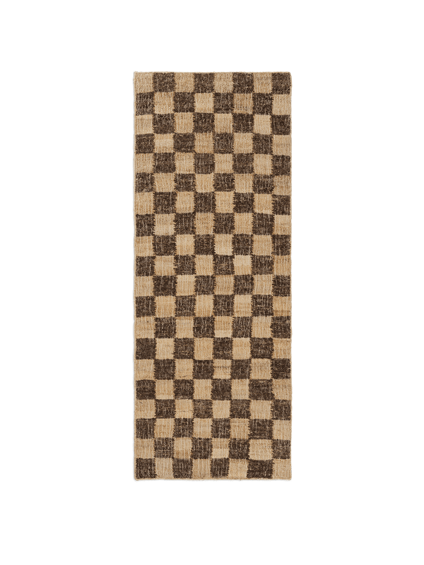 ferm LIVING Check Wool Jute Runner 70 x 180 cm – Coffee / Natural