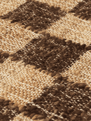 ferm LIVING Check Wool Jute Runner 70 x 180 cm – Coffee / Natural