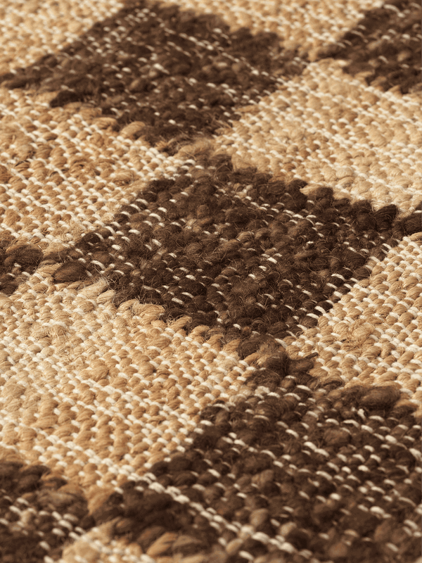 ferm LIVING Check Wool Jute Runner 70 x 180 cm – Coffee / Natural
