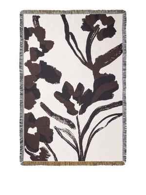 ferm LIVING Cilla Tapestry Blanket – Off-white / Dark Grape