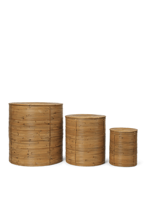 ferm LIVING Column Storage – Set of 3 – Natural Stained
