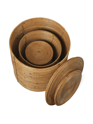 ferm LIVING Column Storage – Set of 3 – Natural Stained