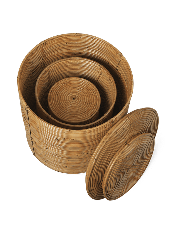 ferm LIVING Column Storage – Set of 3 – Natural Stained