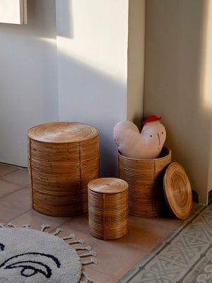 ferm LIVING Column Storage – Set of 3 – Natural Stained