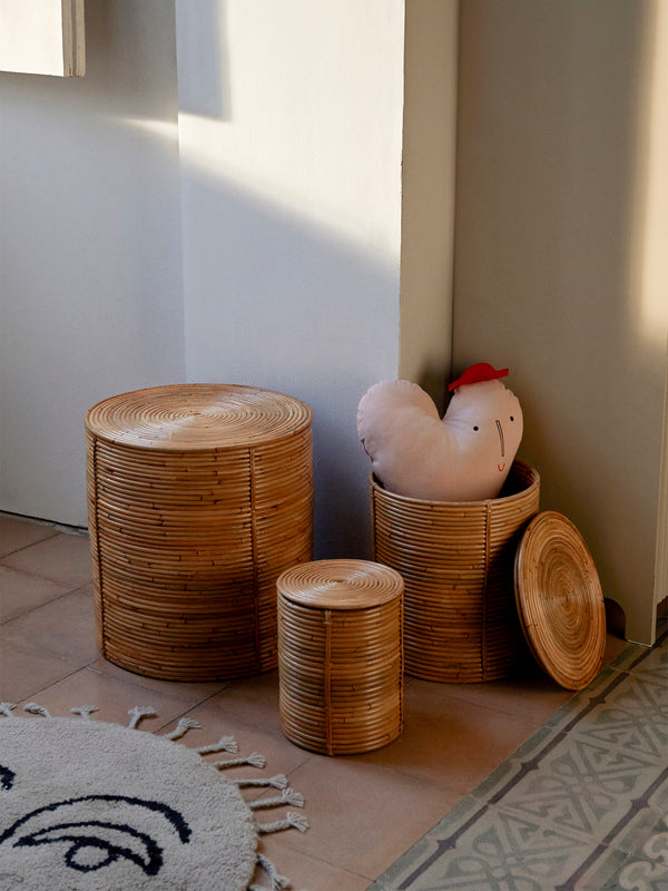 ferm LIVING Column Storage – Set of 3 – Natural Stained