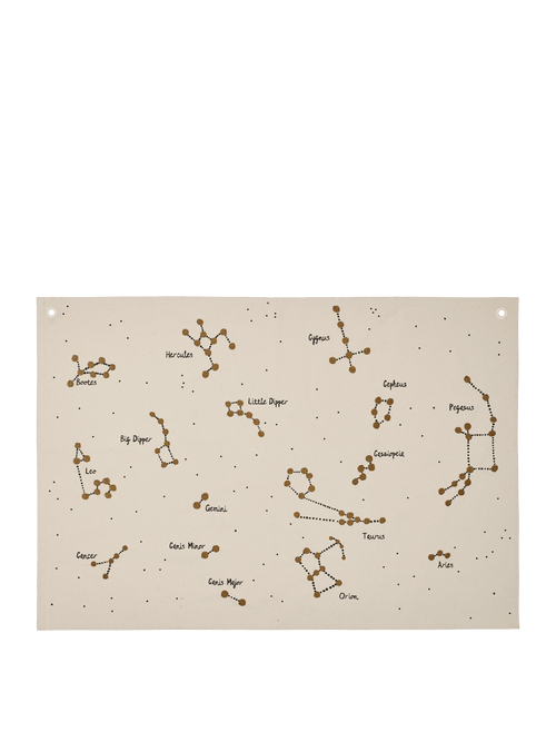 ferm LIVING Constellation Textile Map – Undyed