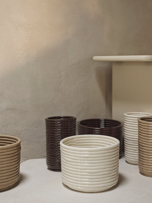 ferm LIVING Corduroy Pot – Off-White