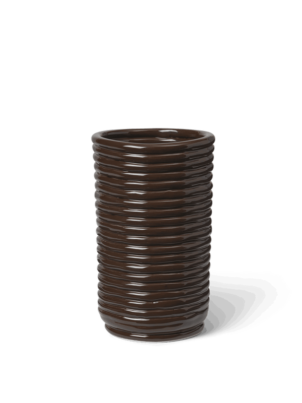 ferm LIVING Corduroy Vase – Carob Brown