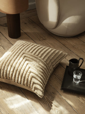 ferm LIVING Crease Wool Cushion Large – Light Sand