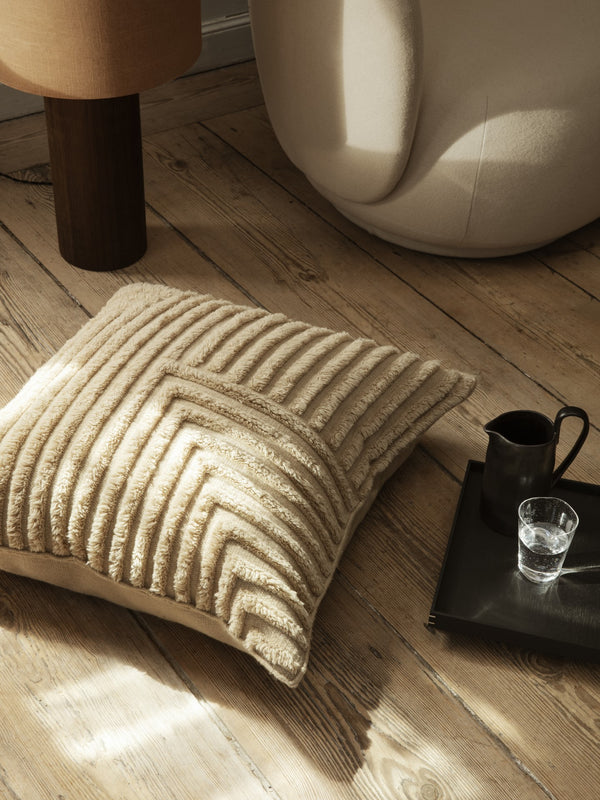 ferm LIVING Crease Wool Cushion Large – Light Sand