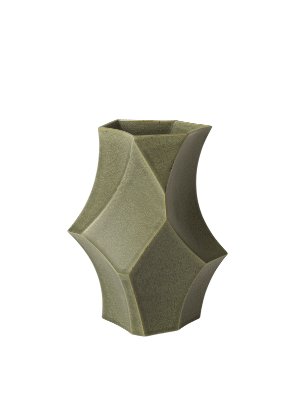 ferm LIVING Cueva Vase H26 cm – Dark Sage