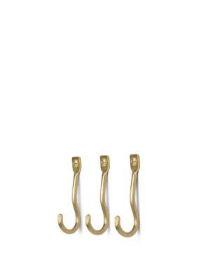 ferm LIVING Curvature Hooks – Set of 3 – Brass