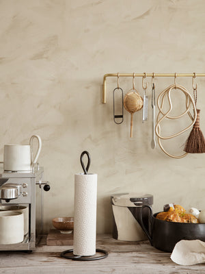 ferm LIVING Curvature Paper Towel Holder – Black Brass