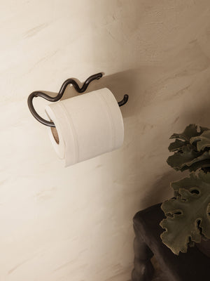 ferm LIVING Curvature Toilet Paper Holder – Black Brass
