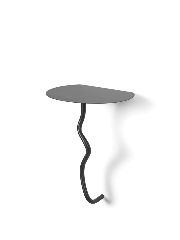 ferm LIVING Curvature Wall Table – Black Brass