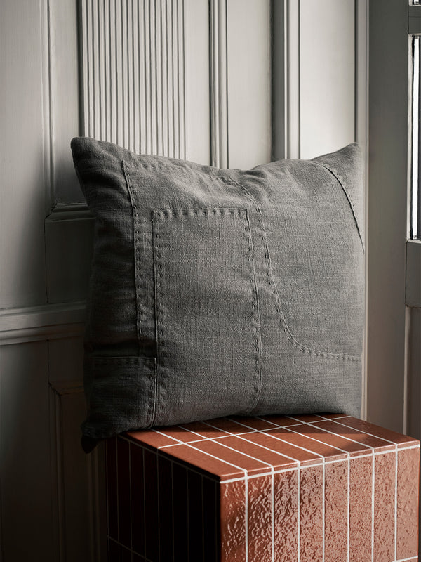 ferm LIVING Darn Cushion – Blue Grey