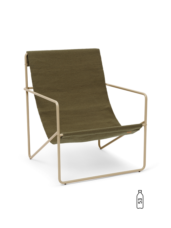 ferm LIVING Desert Lounge Chair – Cashmere / Olive